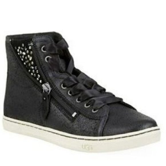 UGG Blaney Crystals Women's Black High Top Sneakers Size 7.5 1008490 Fall - Picture 1 of 15